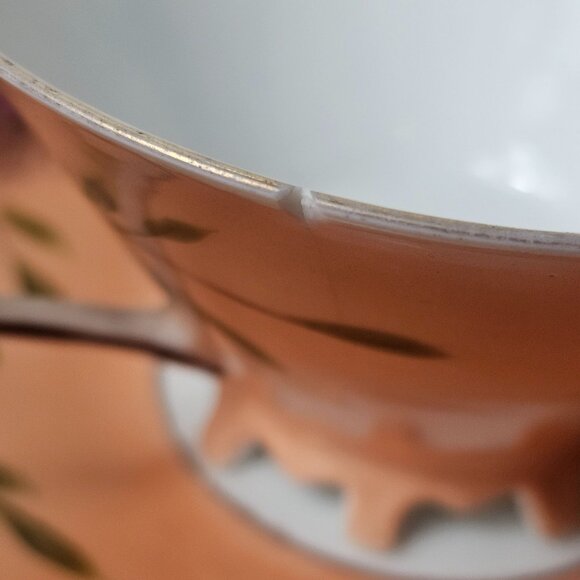 Vintage Hand-Painted Porcelain Tea Cup Saucer Set Floral Design Made in Japan 19 - Picture 4 of 11